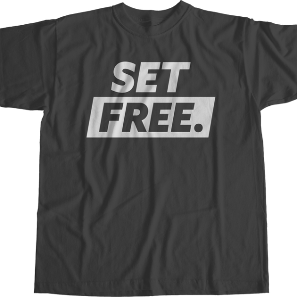 SET FREE T-SHIRT - CHARCOAL GREY